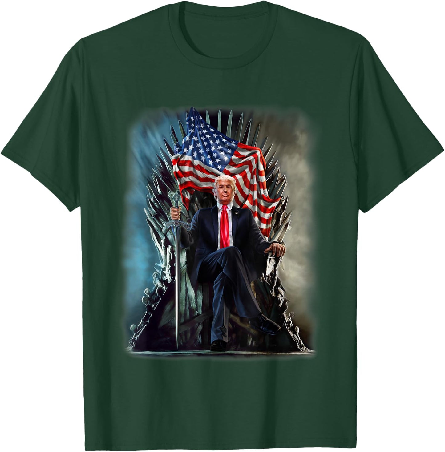 President Donald Trump on United States Throne T-Shirt - T-Shirt | Forest