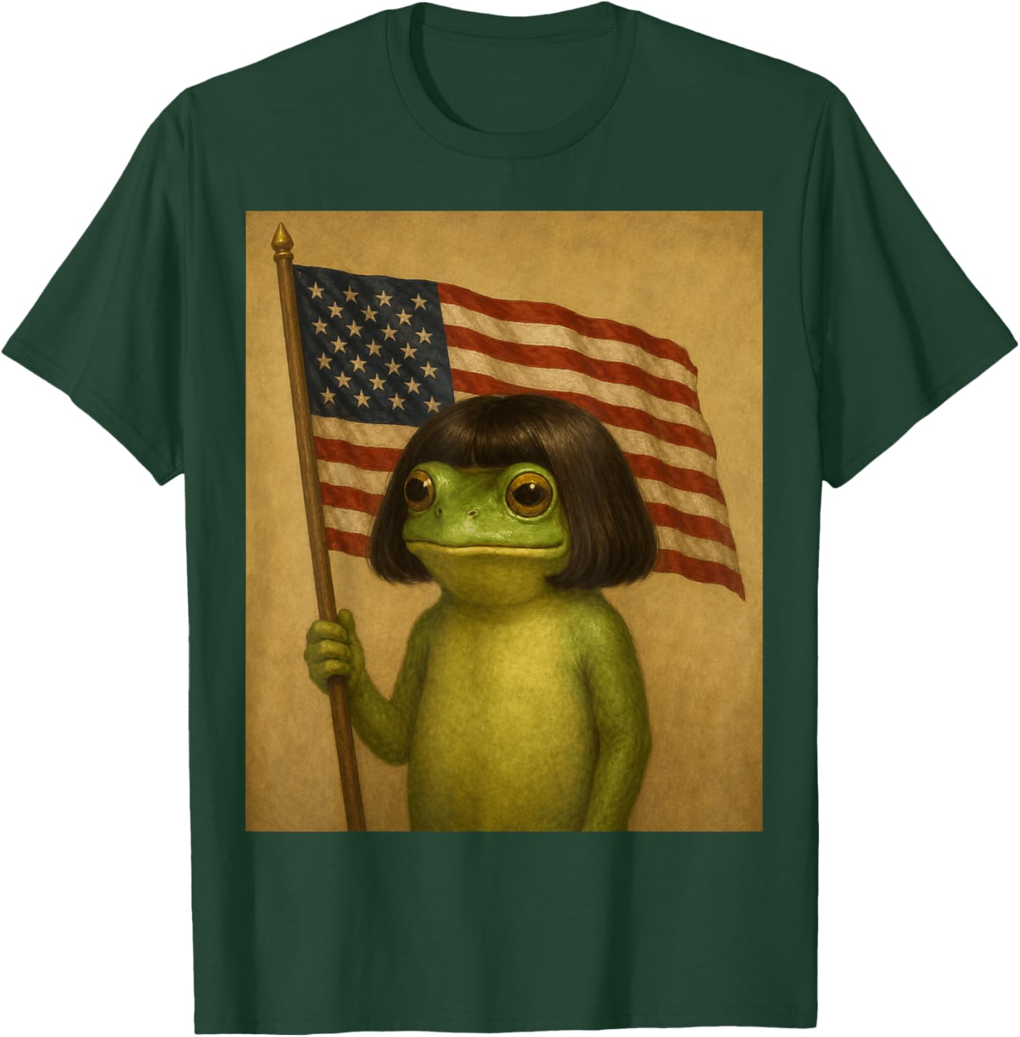 4th of July Frog with Bob Haircut American Flag Meme Boys T-Shirt - T-Shirt | Forest