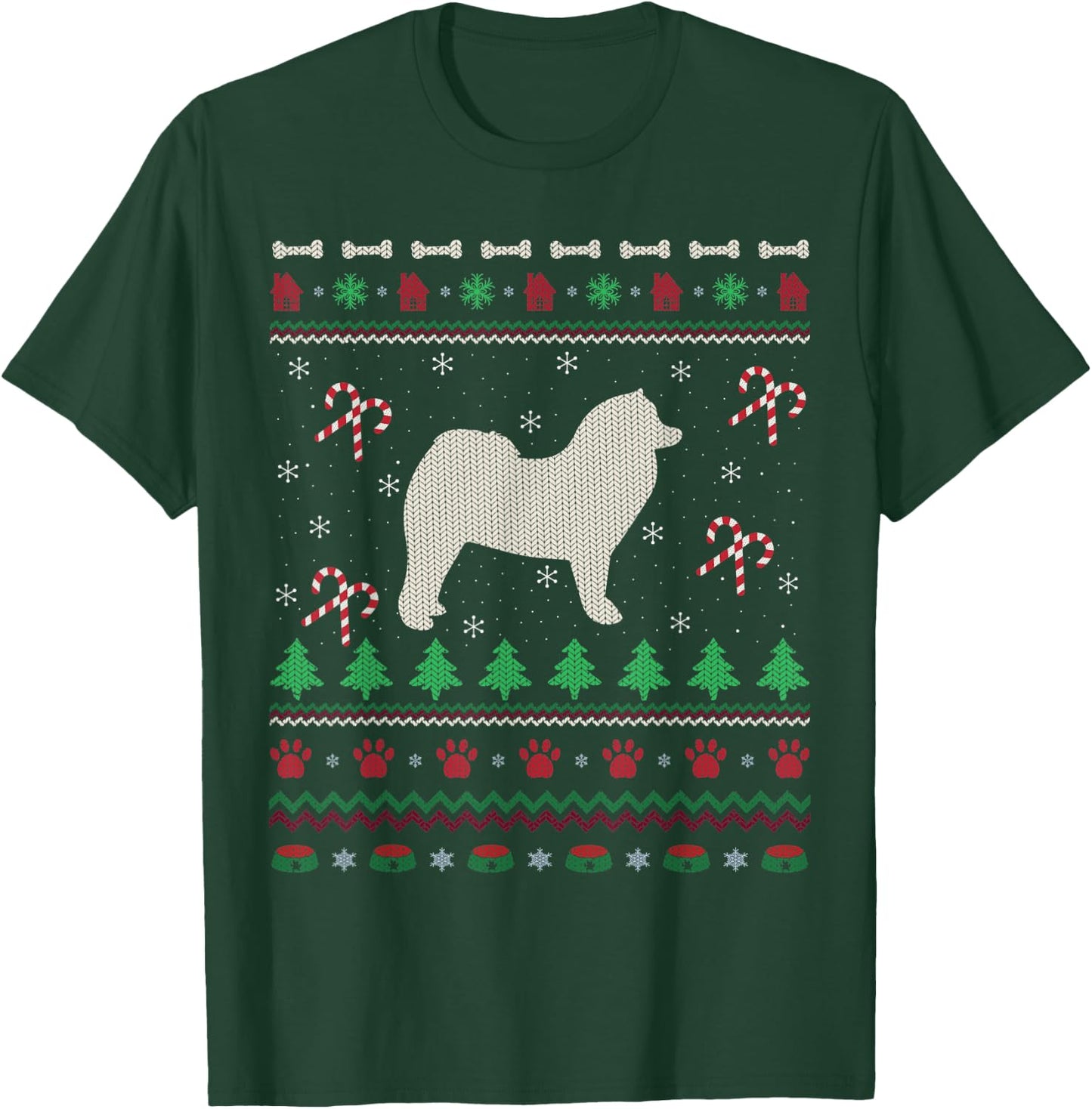 Samoyed Xmas Gift Ugly Samoyed Christmas T-Shirt - T-Shirt | Forest