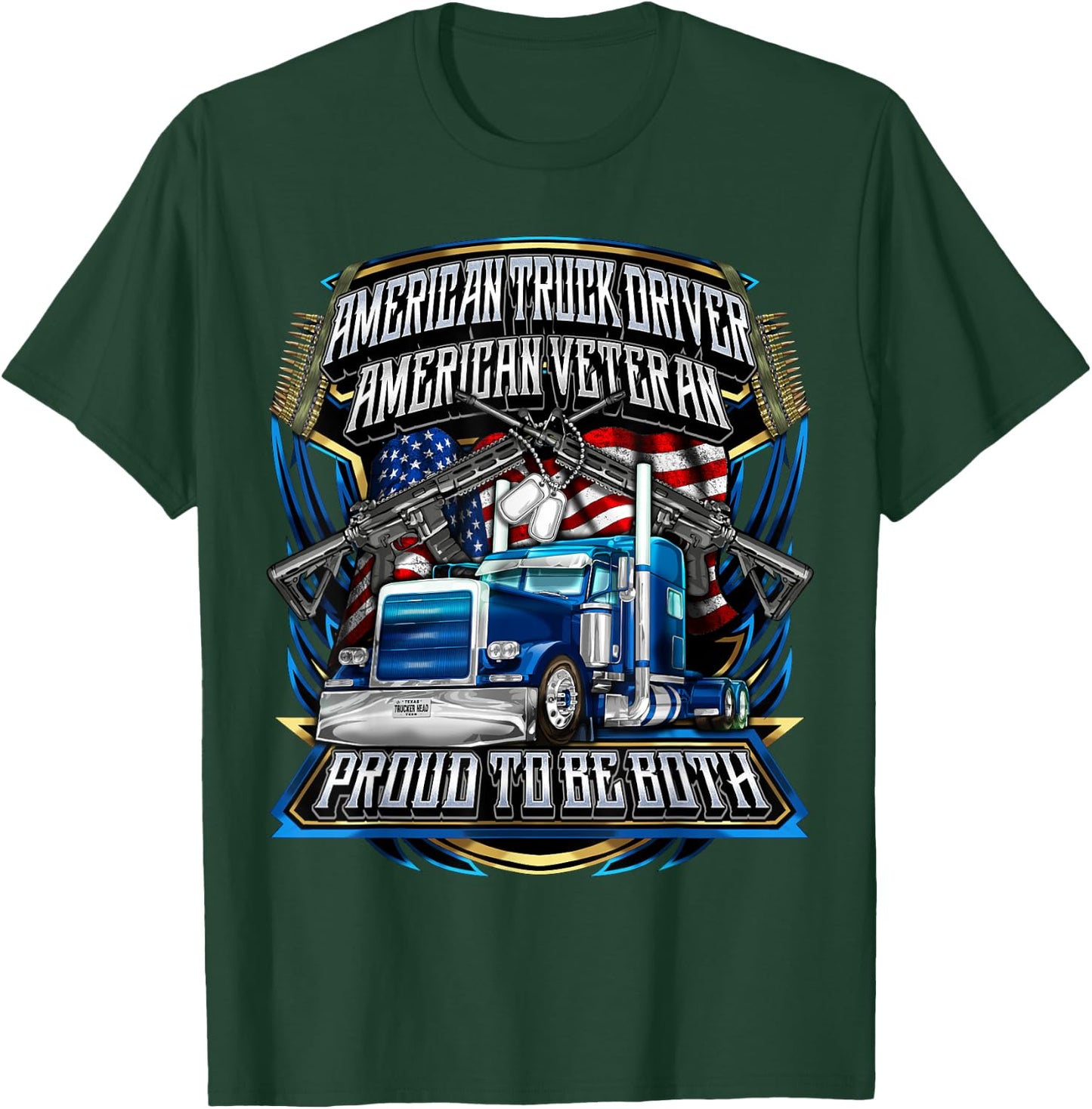 Truck Driver Veteran Trucker T-Shirt - T-Shirt | Forest