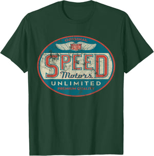 Vintage Speed Motor (Distressed Shirts Women & Men) T-Shirt - T-Shirt | Forest