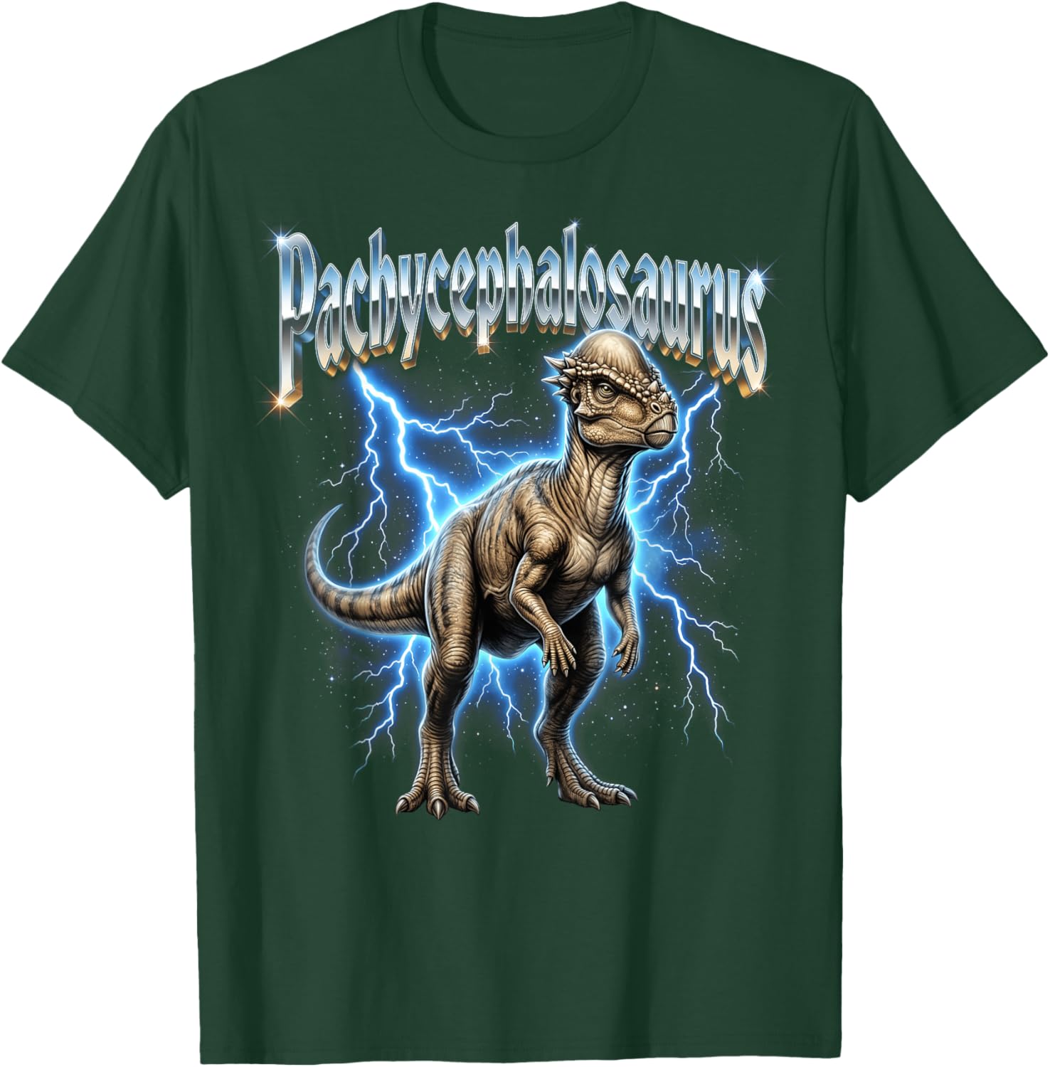 Pachycephalosaurus Bootleg Vintage T-Shirt - T-Shirt | Forest