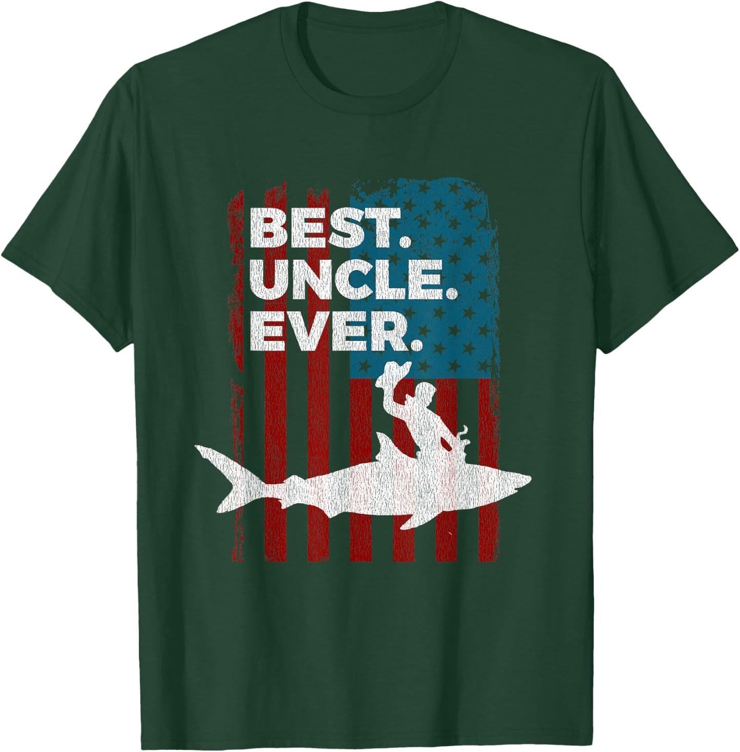 Best Uncle Ever Riding a Shark Shirt T-Shirt - T-Shirt | Forest