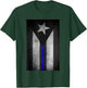 Puerto Rico Flag Police Thin Blue Line Dirty T-Shirt - T-Shirt | Forest