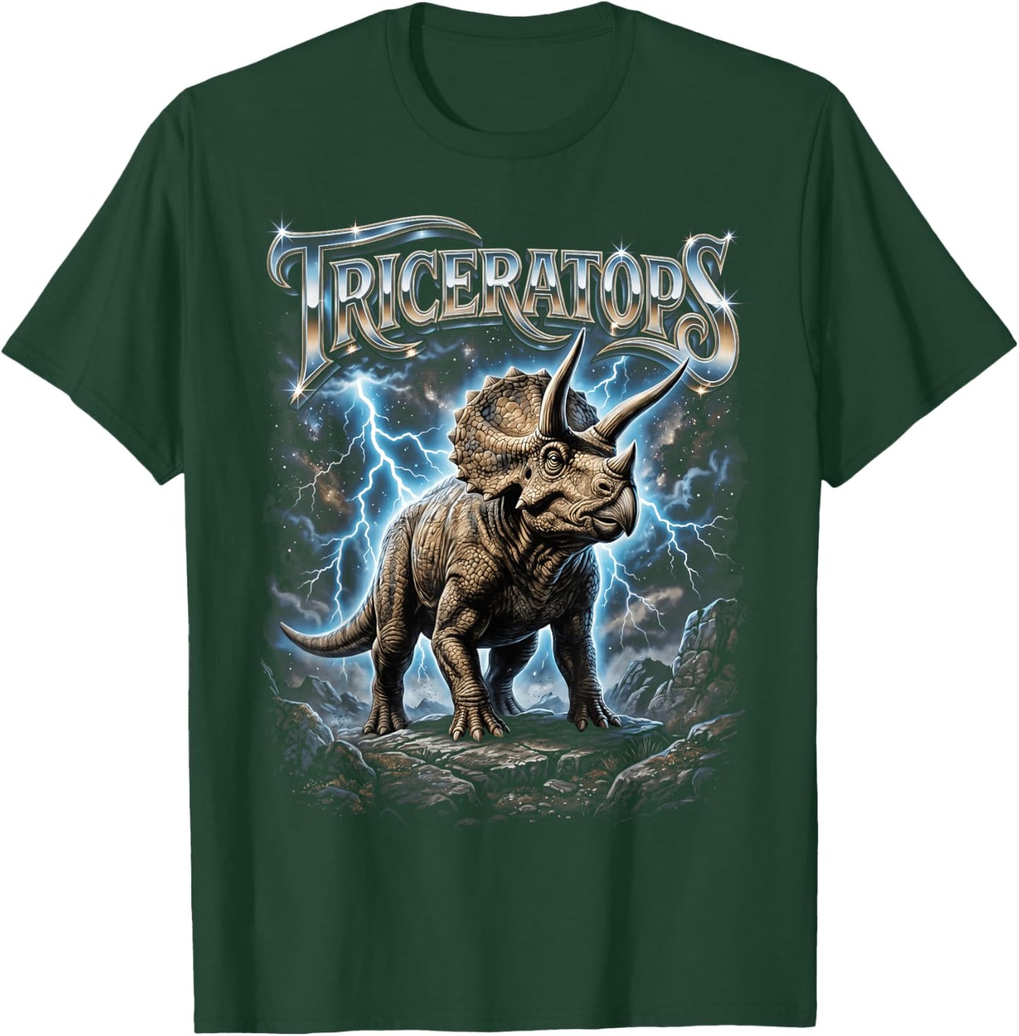 Triceratops Bootleg Vintage T-Shirt - T-Shirt | Forest