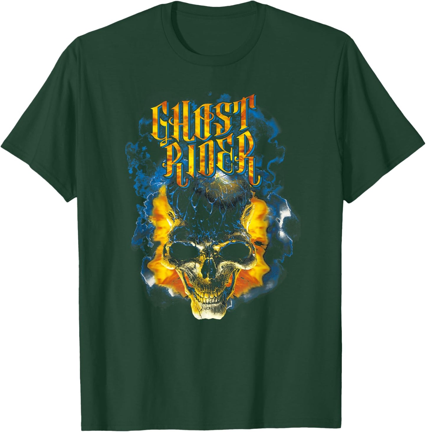 Marvel Ghost Rider Skull Urban Street Flames Graphic T-Shirt - T-Shirt | Forest