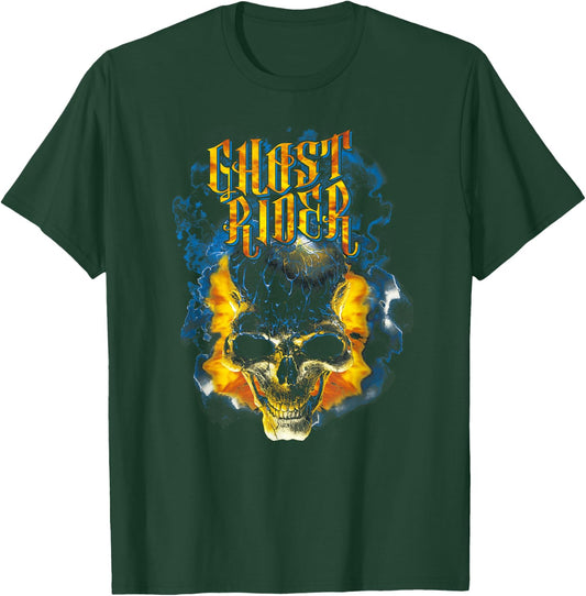 Marvel Ghost Rider Skull Urban Street Flames Graphic T-Shirt - T-Shirt | Forest