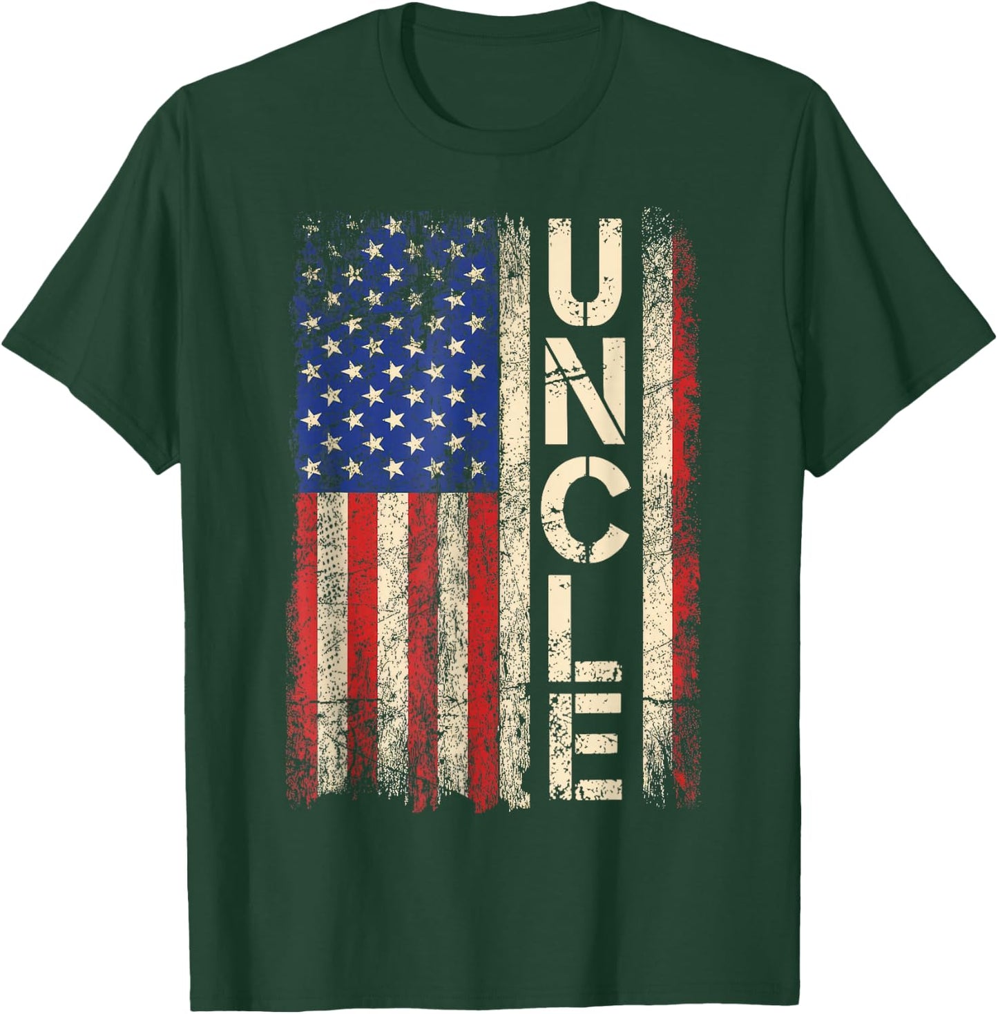 Uncle American Flag Father's Day T-Shirt - T-Shirt | Forest