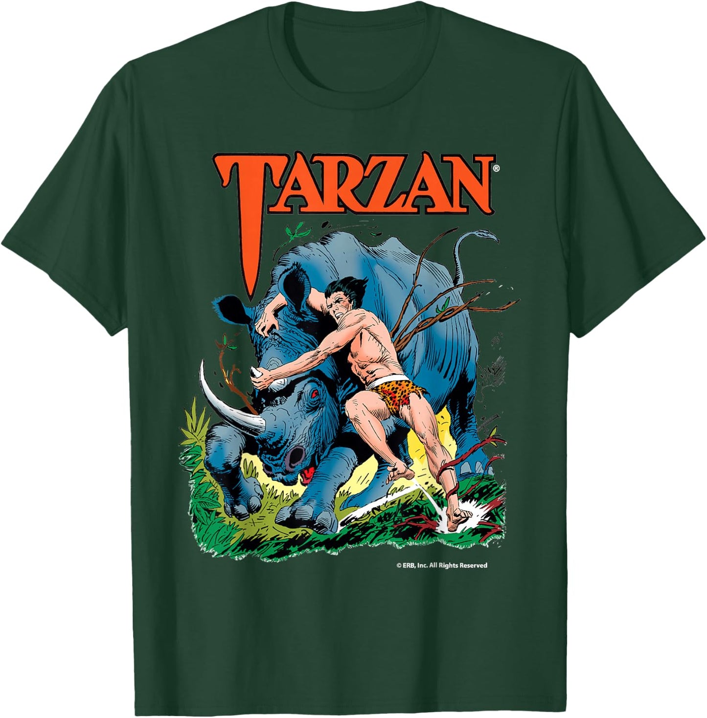 Edgar Rice Burroughs, Inc. Tarzan Adult Black Modern Classic Cartoon T-Shirt - T-Shirt | Forest