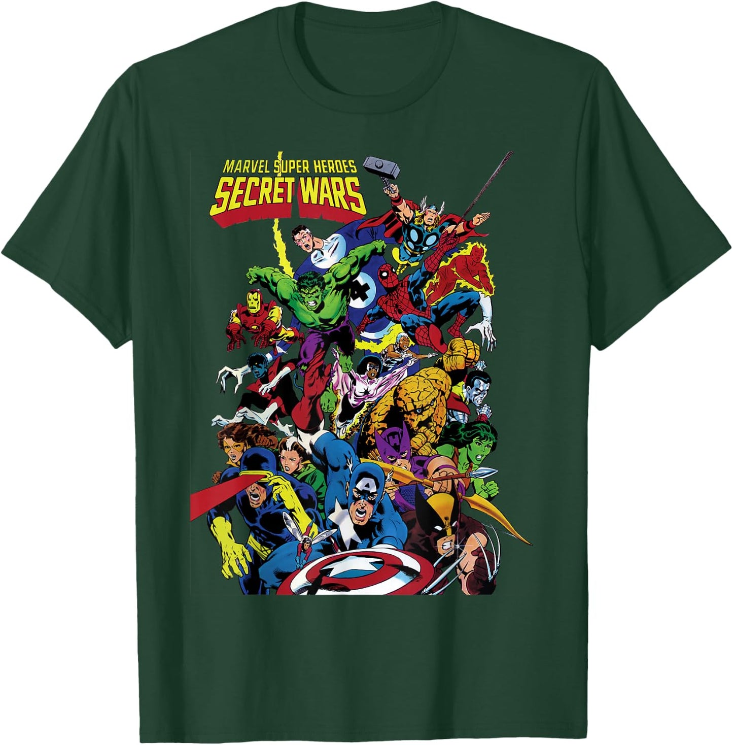 Marvel Exclusive Secret Wars Franchise Hero Collage T-Shirt - T-Shirt | Forest