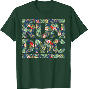 Run DMC Official Floral Blue Logo T-Shirt - T-Shirt | Forest