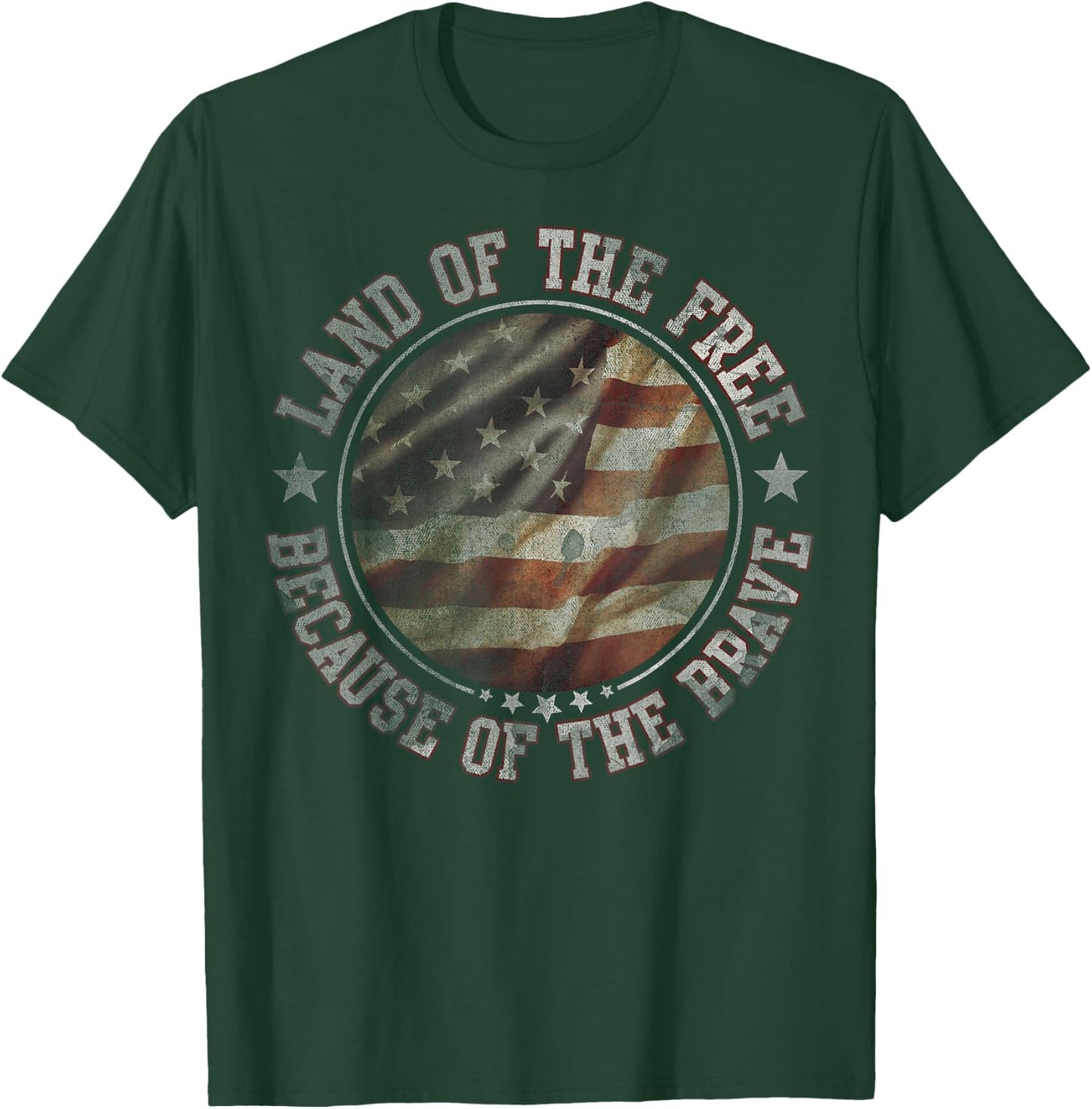 Land Of The Free Because Of The Brave USA T-Shirt - T-Shirt | Forest