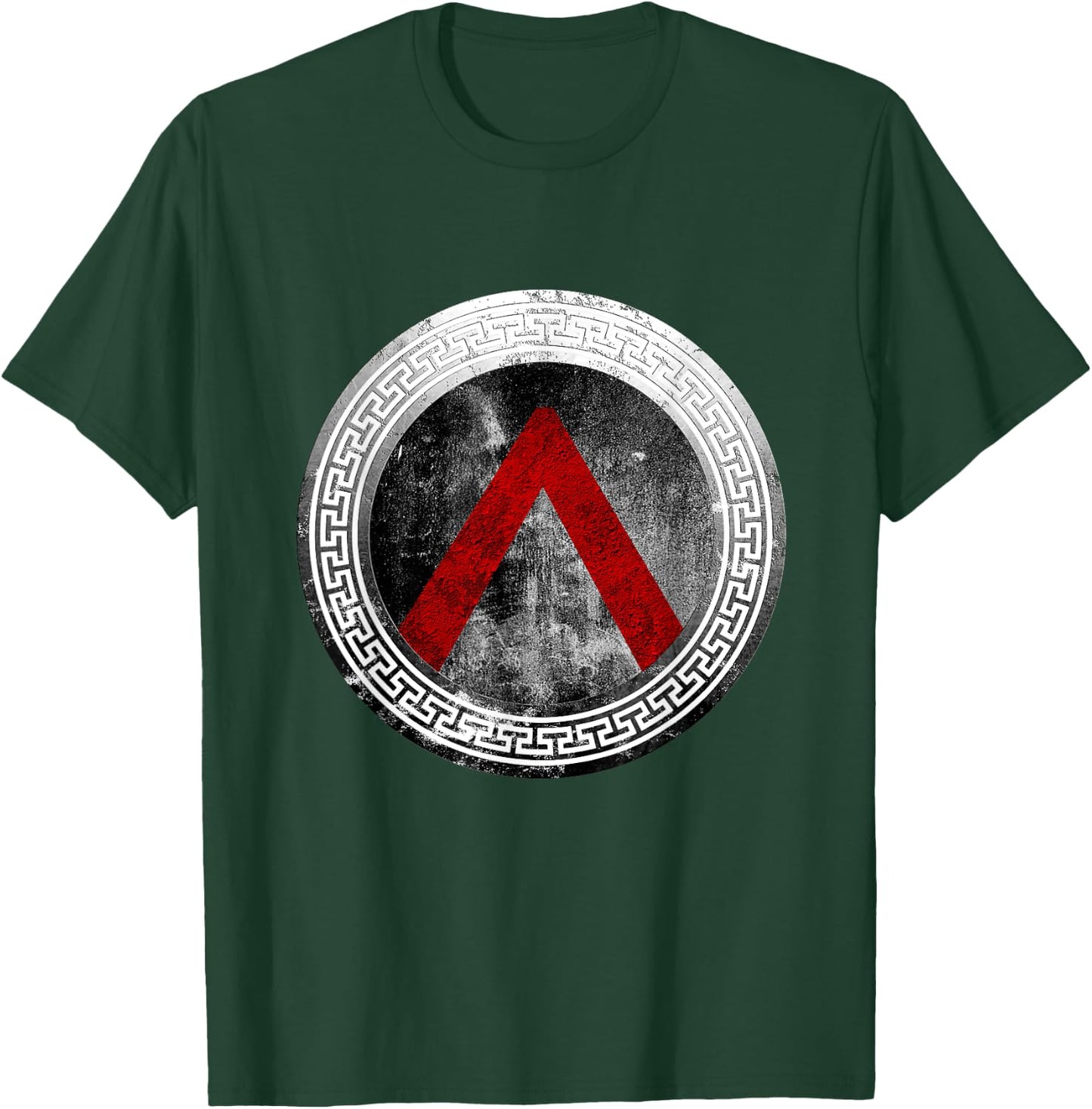 Spartan Warrior Lambda Shield Ancient Greek Vintage T-Shirt - T-Shirt | Forest