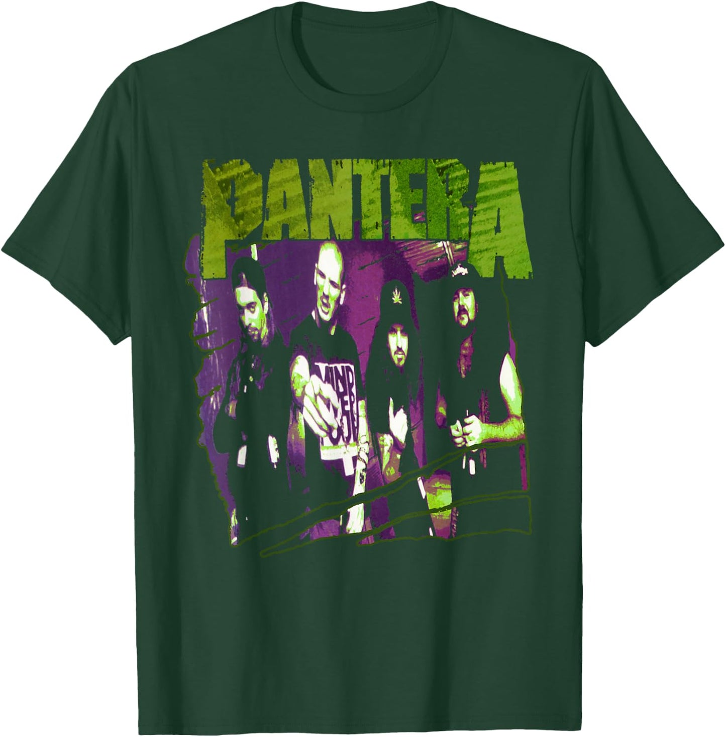 Pantera Official Vintage Group Sketch T-Shirt - T-Shirt | Forest