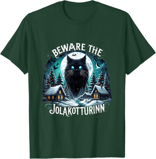 Beware The Jolakotturinn Yule Cat Icelandic Christmas Norse Women T-Shirt - T-Shirt | Forest