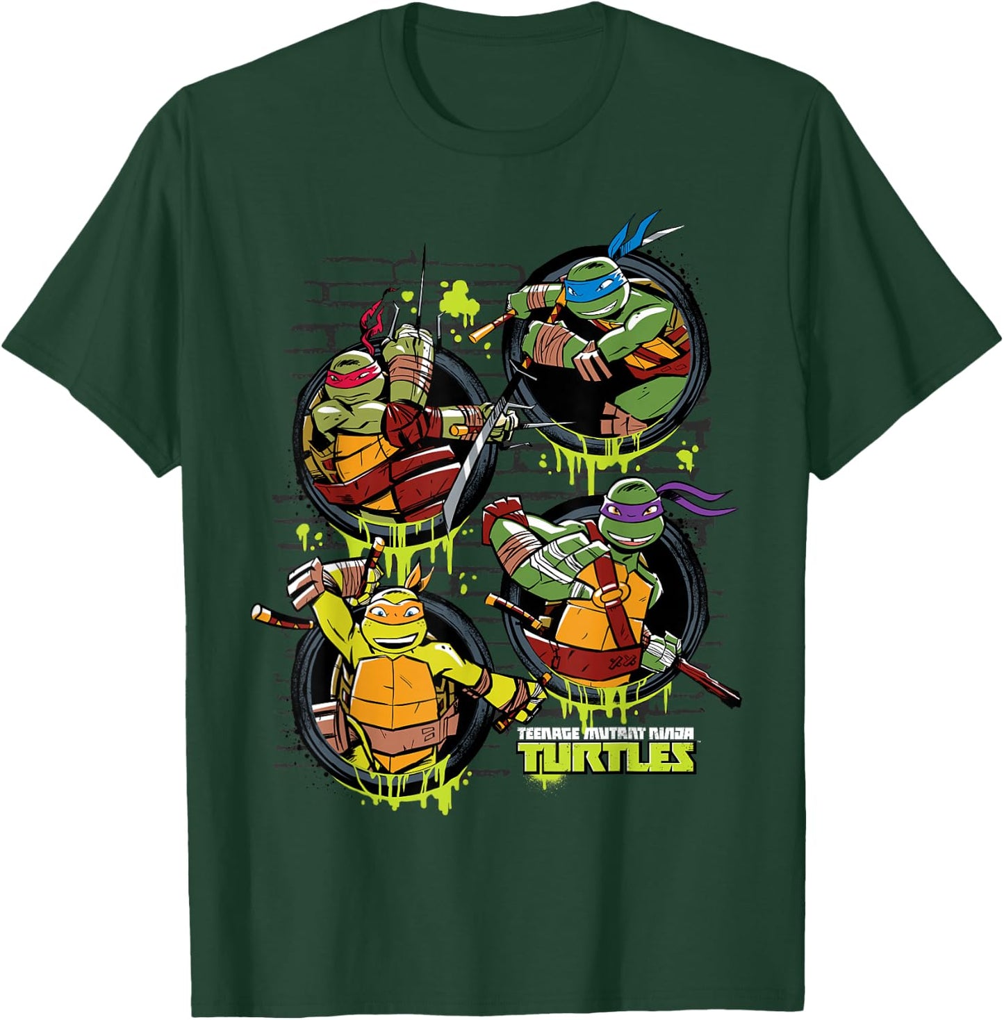 Teenage Mutant Ninja Turtles Multiple Sewer Holes T-Shirt - T-Shirt | Forest