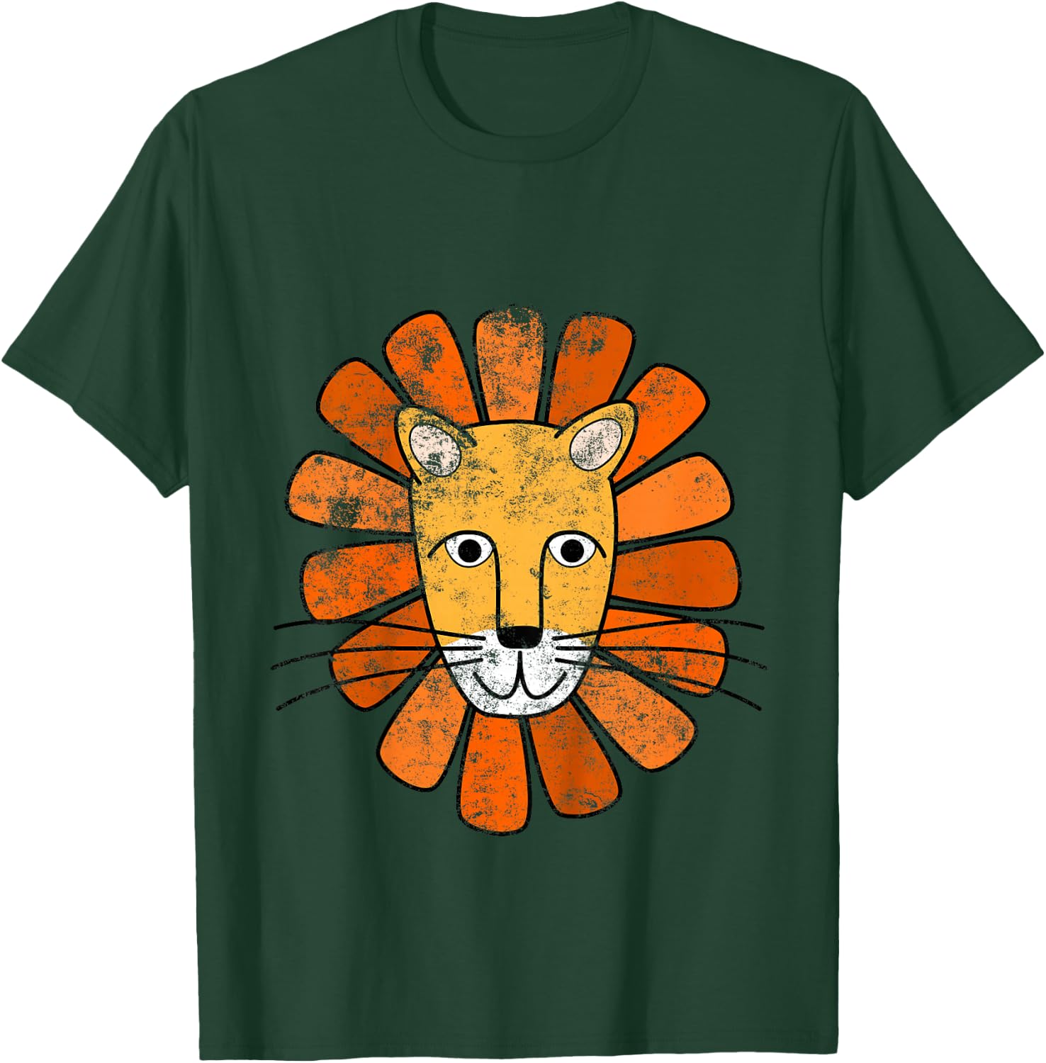 Lion Face . Boys / Girls Cartoon Lion T-Shirt - T-Shirt | Forest