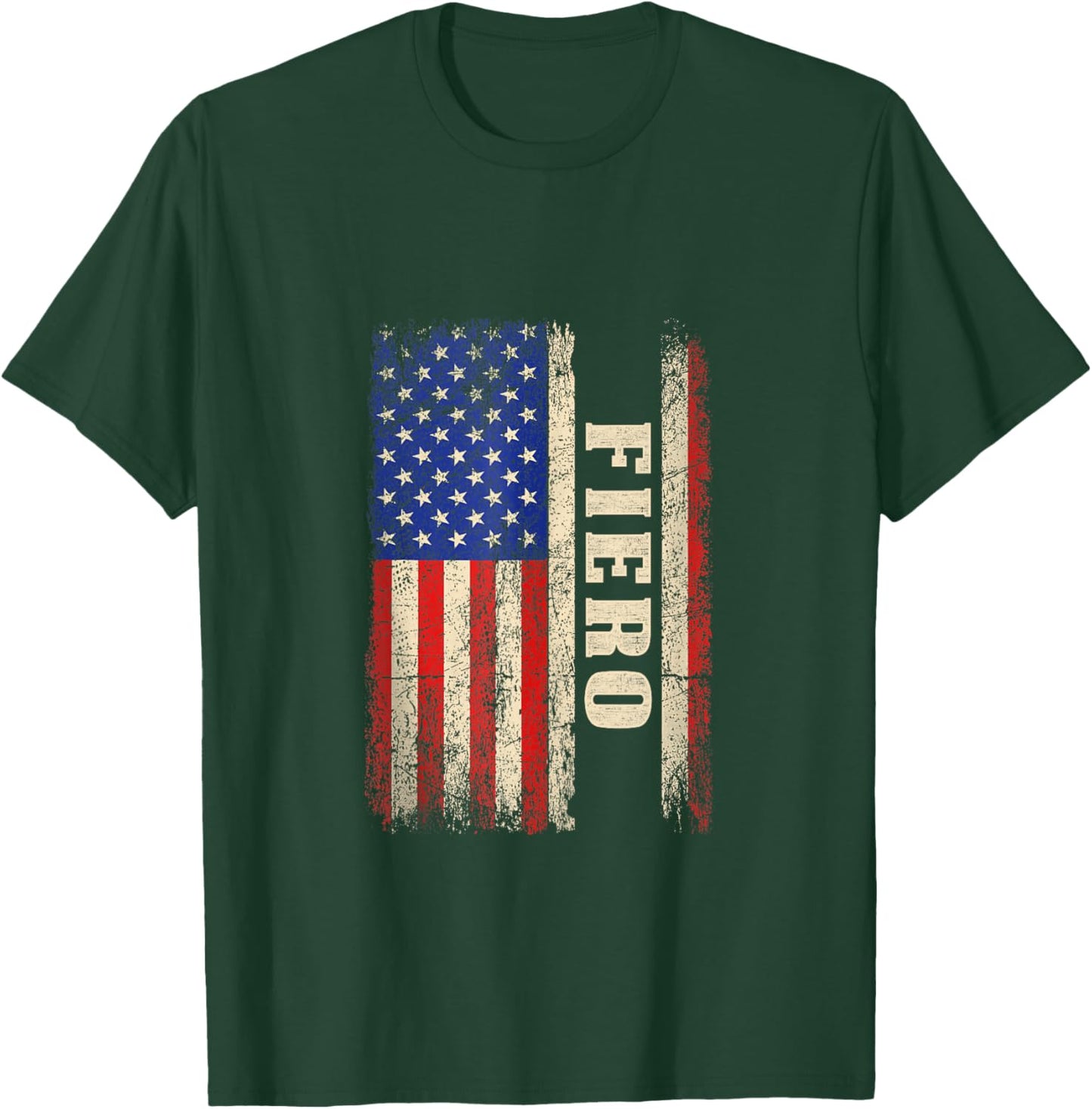 Fiero Last Name Shirt Fiero Name American Flag T-Shirt - T-Shirt | Forest