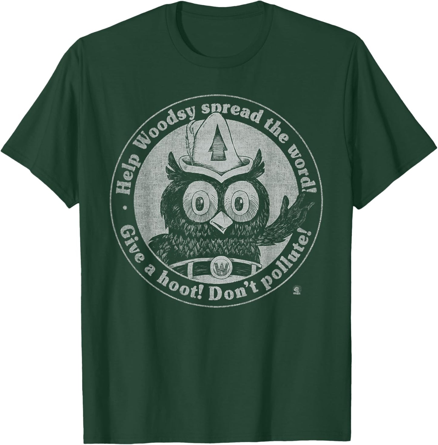 Woodsy Owl Give a Hoot Don't Pollute Faded Vintage T-Shirt - T-Shirt | Forest