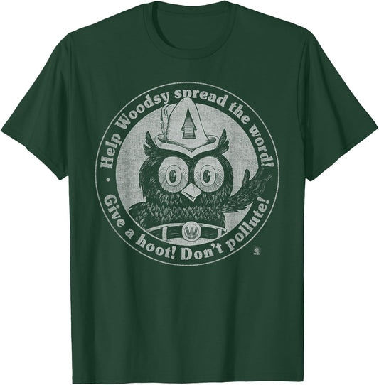 Woodsy Owl Give a Hoot Don't Pollute Faded Vintage T-Shirt - T-Shirt | Forest