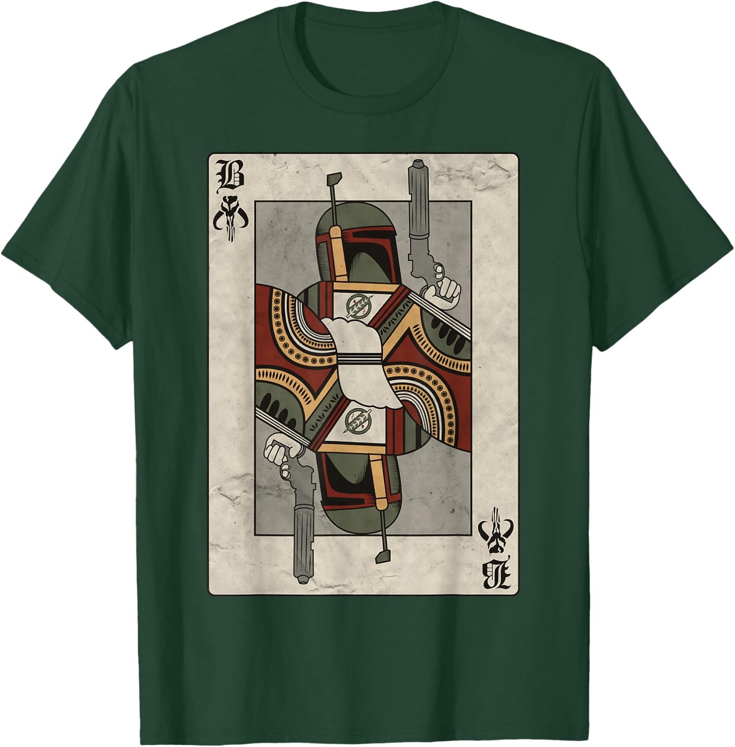 Star Wars Boba Fett Bounty Hunter Playing Card T-Shirt - T-Shirt | Forest
