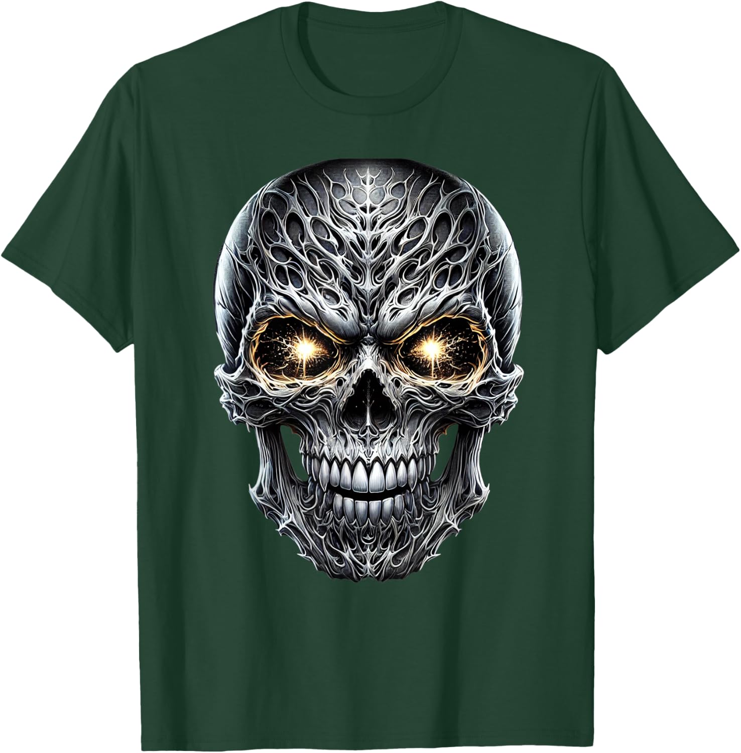 Scary Skeleton Face Evil Skeleton Halloween Costume T-Shirt - T-Shirt | Forest