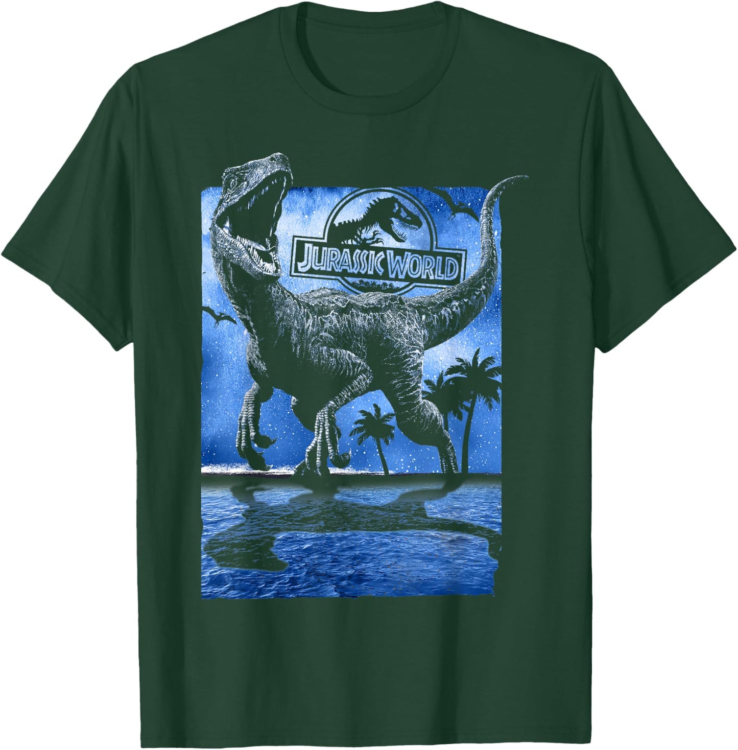 Jurassic World Raptor Moon Light Logo Graphic T-Shirt - T-Shirt | Forest