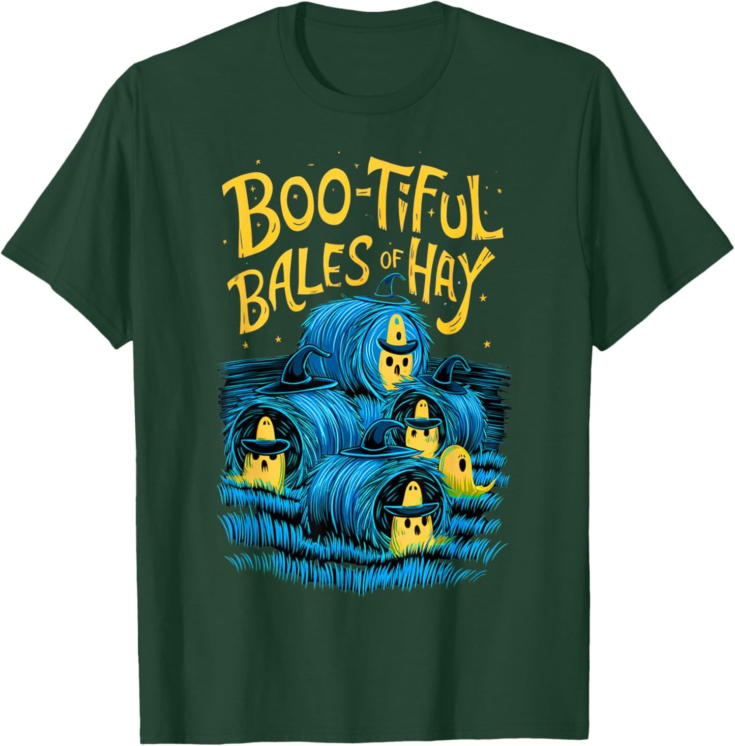 Funny Farmer Costume Halloween Spooky Zombie Bales of Hay T-Shirt - T-Shirt | Forest