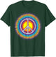 Sunburst Peace Sign Retro Starburst Hippie Tye Die T-Shirt - T-Shirt | Forest