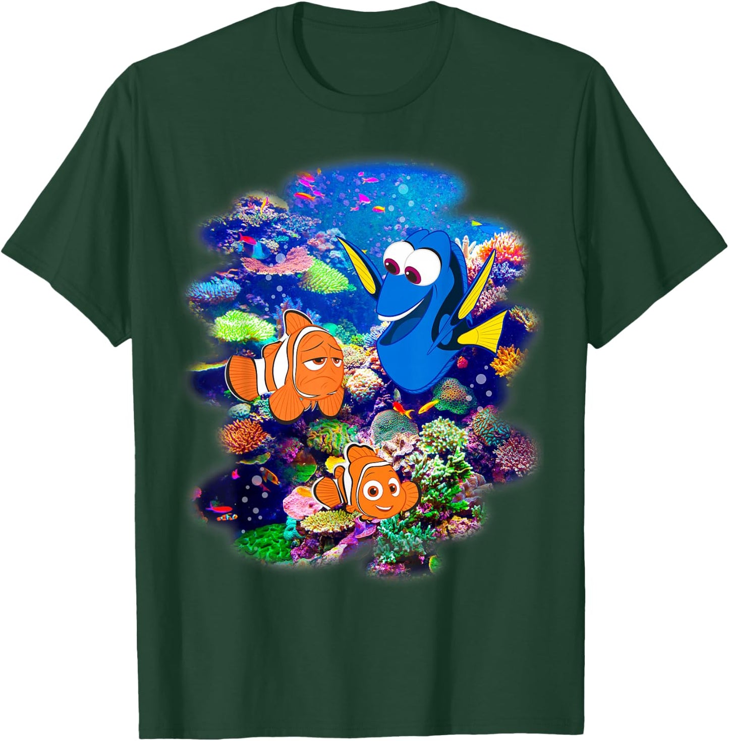 Disney Pixar Finding Dory Marlin & Nemo Rainbow Reef Scene T-Shirt - T-Shirt | Forest