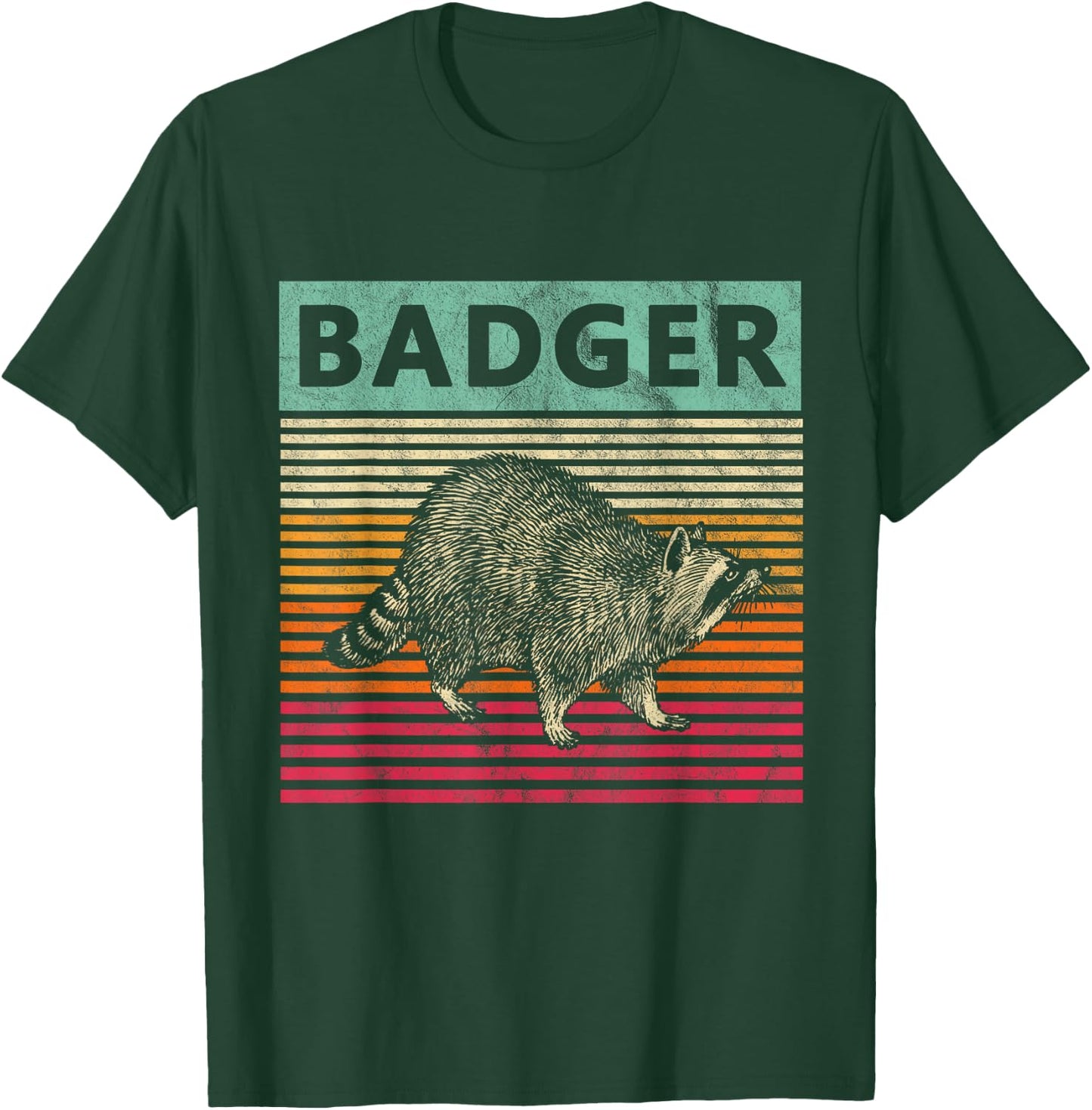 Retro Badger Love Honey Badgers T-Shirt - T-Shirt | Forest