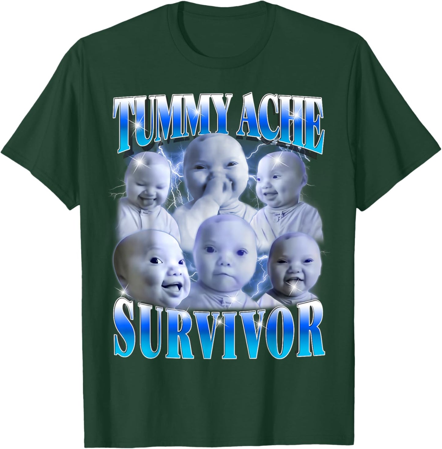 Ai Baby Meme Tummy Ache Survivor Funny GenZ Meme Brainrot T-Shirt - T-Shirt | Forest