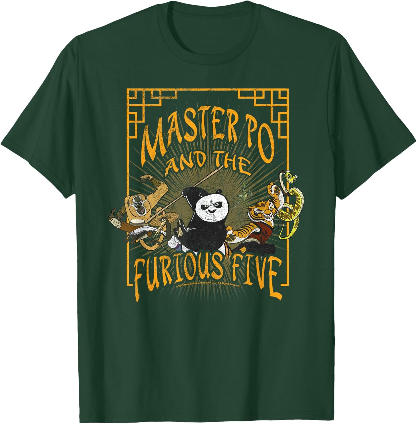 Kung Fu Panda Master Po And The Furious Five Poster T-Shirt - T-Shirt | Forest