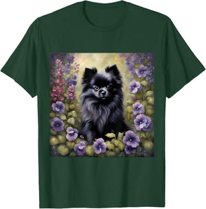 Black Pomeranian Adorable Pomeranian Garden Dog Lovers T-Shirt - T-Shirt | Forest