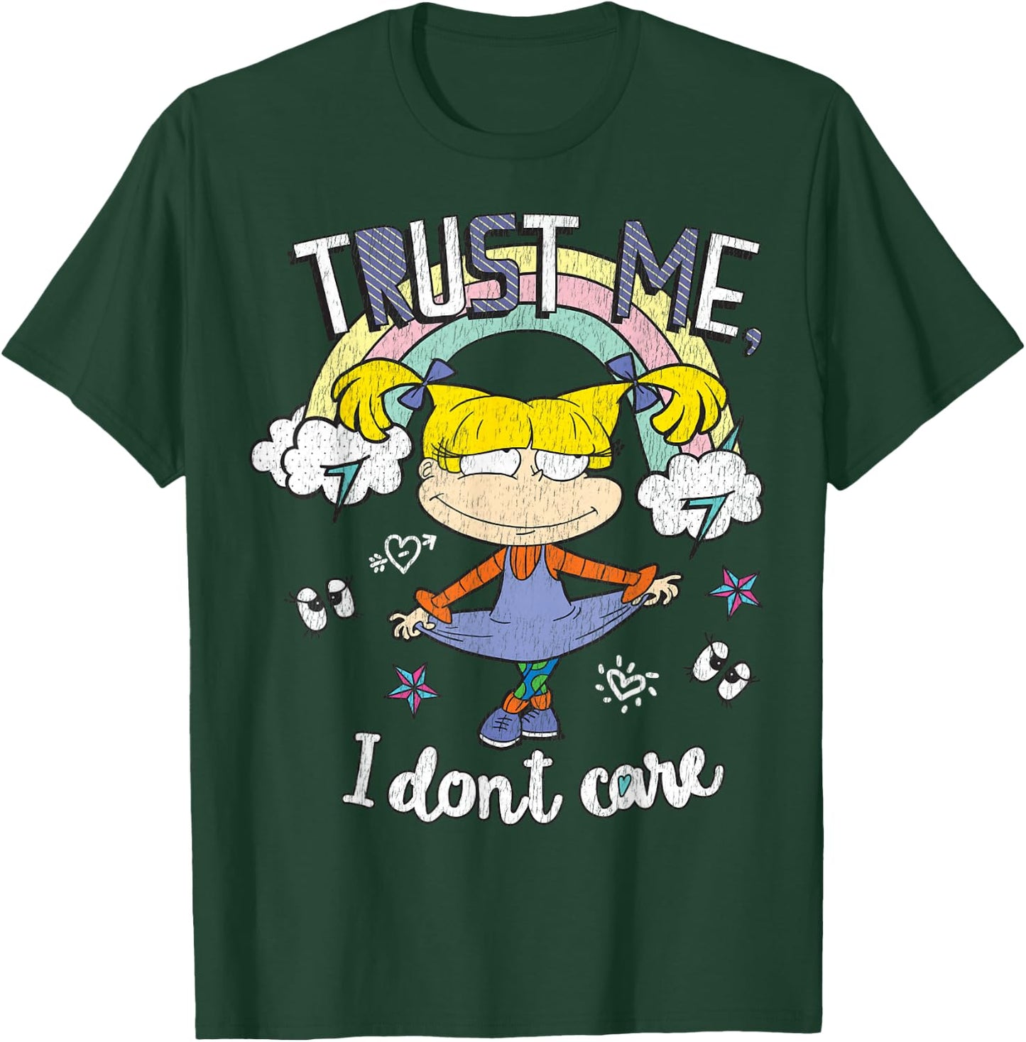 Rugrats Angelica Trust Me Don't Care Rainbow Graphic T-Shirt - T-Shirt | Forest
