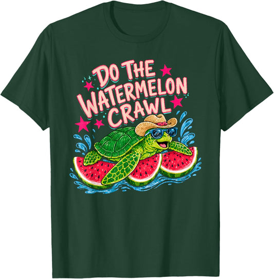 Do The Watermelon Crawl Sea Turtle Beach Summer Vacation T-Shirt - T-Shirt | Forest