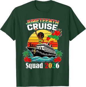 Juneteenth Cruise Squad 2026 African American Family Trip T-Shirt - T-Shirt | Forest