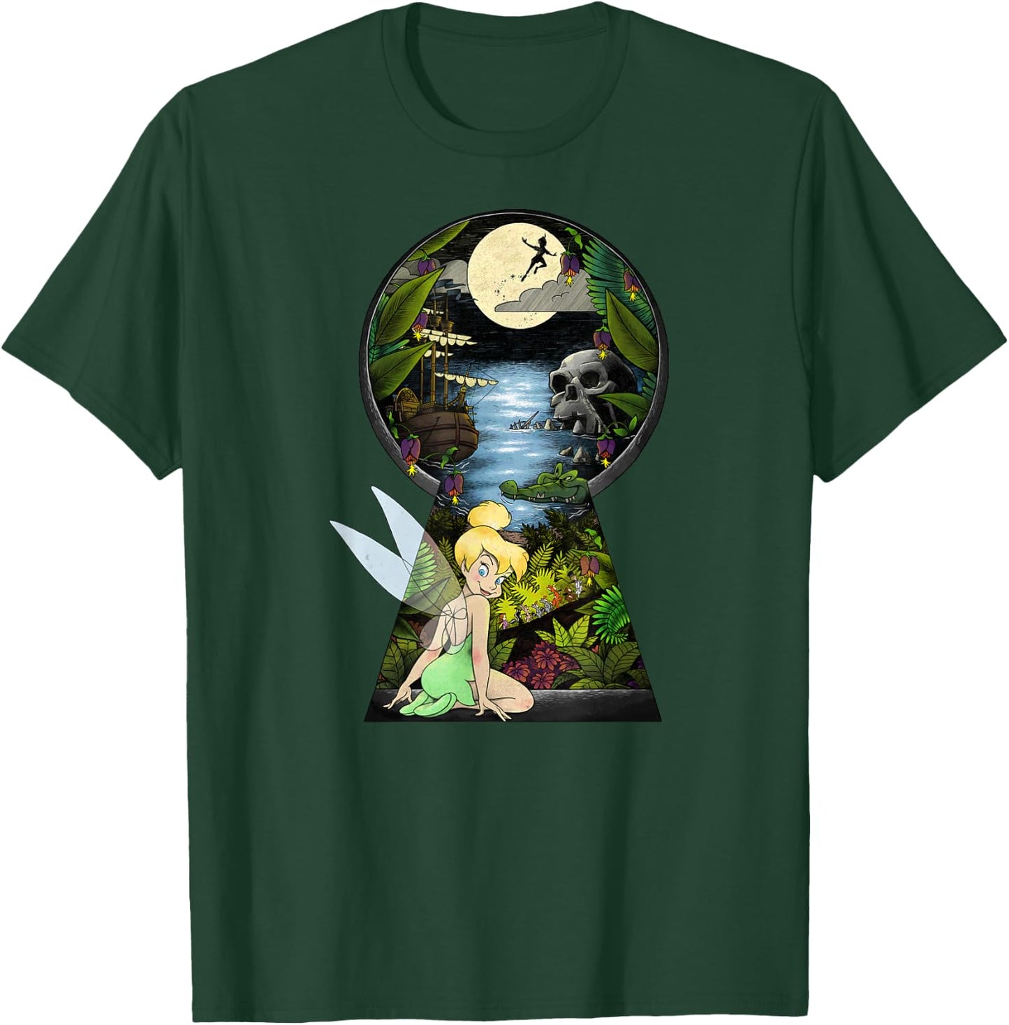Disney Peter Pan Tinkerbell Keyhole Graphic T-Shirt - T-Shirt | Forest
