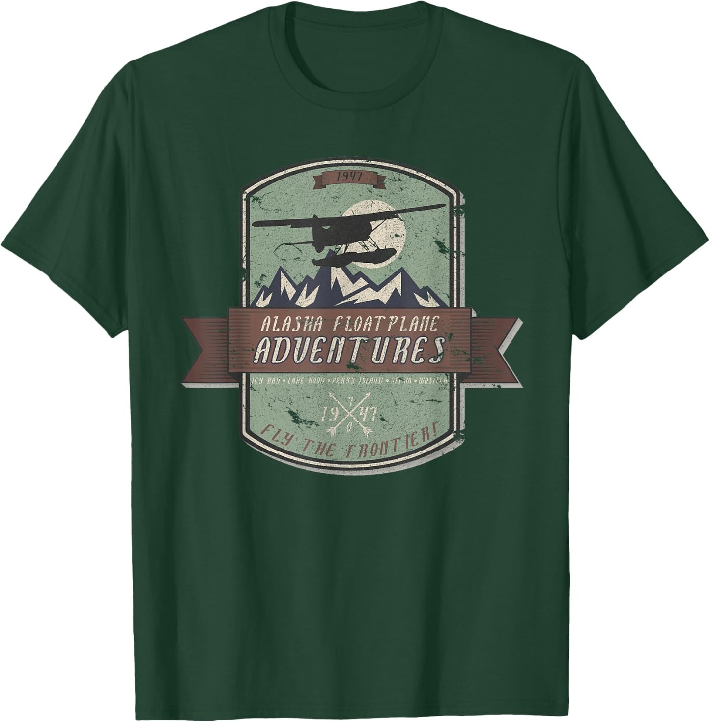Alaska Floatplane Adventures Beaver Airplane Pilot T-Shirt - T-Shirt | Forest