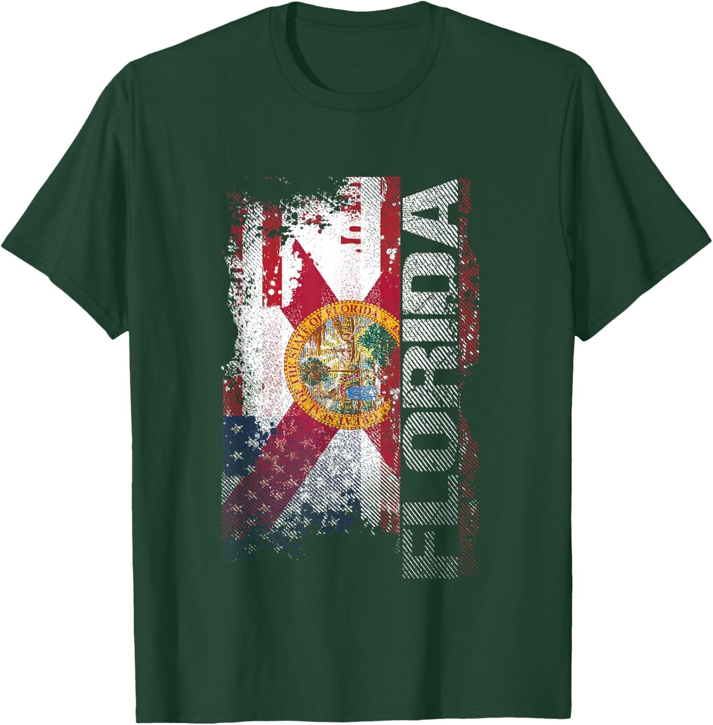 Florida State USA Flag Souvenir Gift T-Shirt - T-Shirt | Forest
