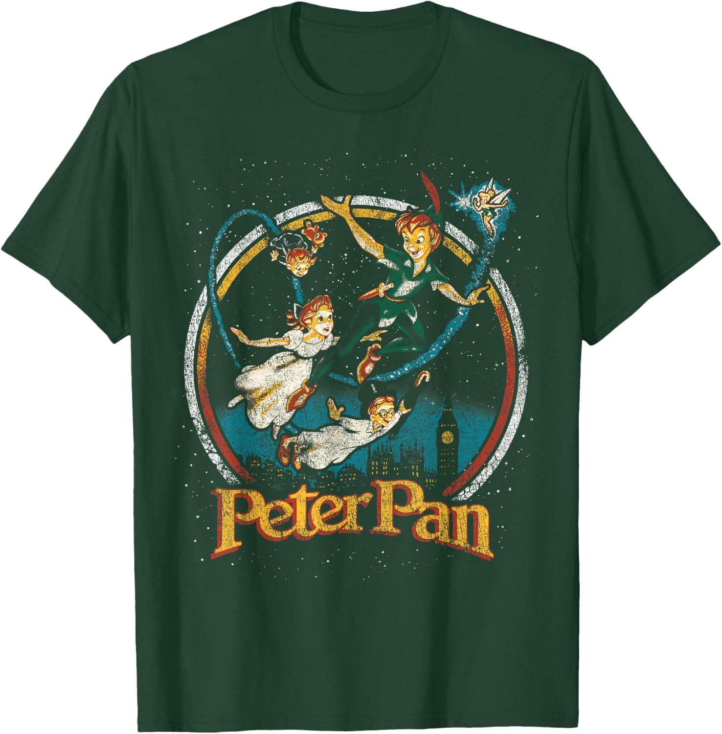 Disney Peter Pan Group London Flying Vintage Faded Graphic T-Shirt - T-Shirt | Forest