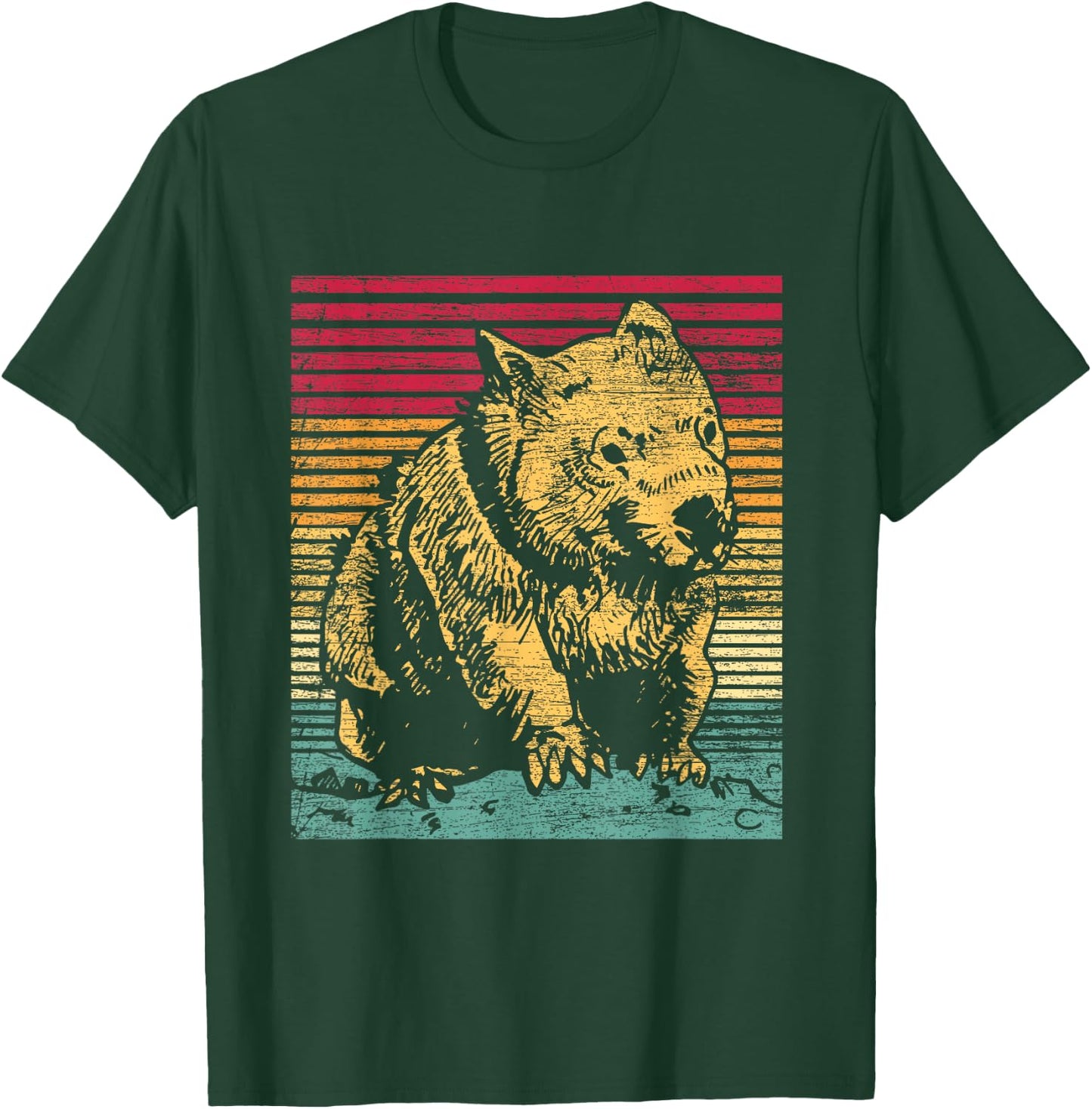 Retro Wombat T-Shirt - T-Shirt | Forest