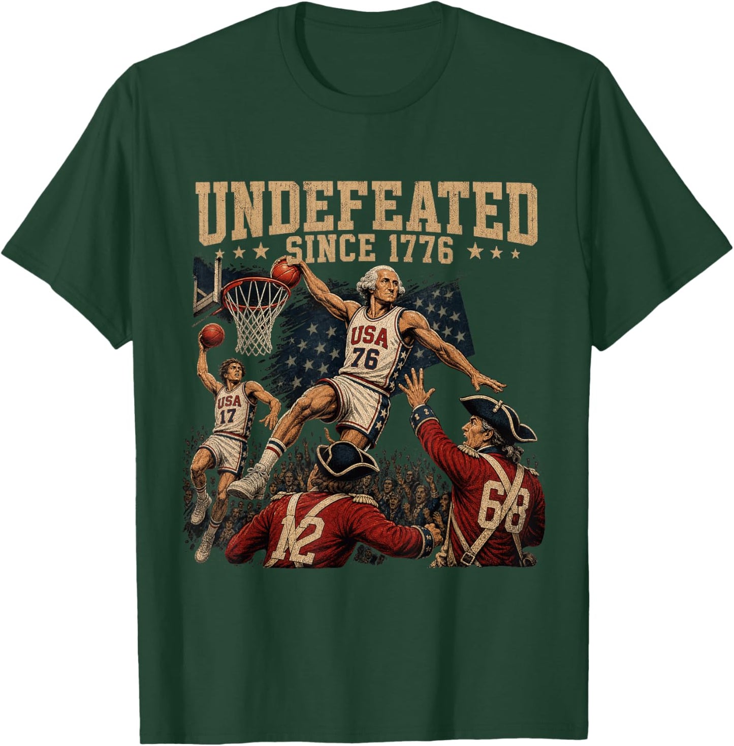 Undefeated Since 1776 America 4th of July Independence Day T-Shirt - T-Shirt | Forest