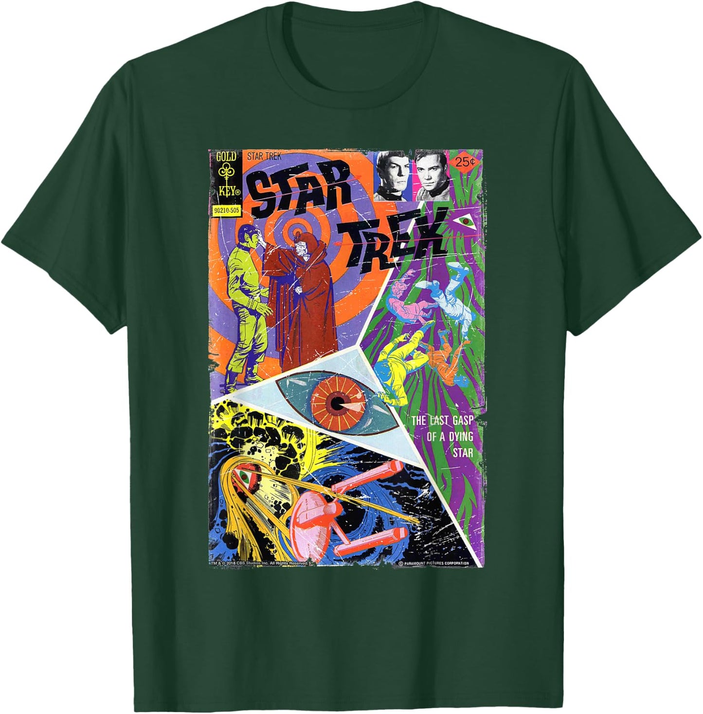 Star Trek Original Series Retro Comic Book Cover T-Shirt - T-Shirt | Forest