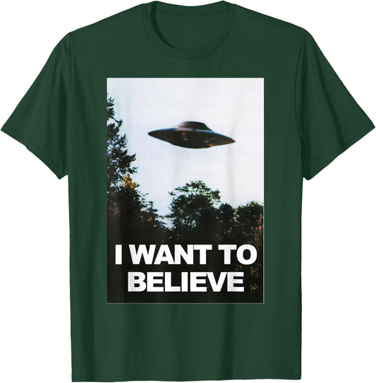 Alien UFO Hunter Shirt I Want To Believe T-Shirt - T-Shirt | Forest