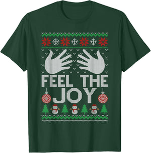 Feel The Joy Merry Christmas Matching Couples Xmas Party T-Shirt - T-Shirt | Forest