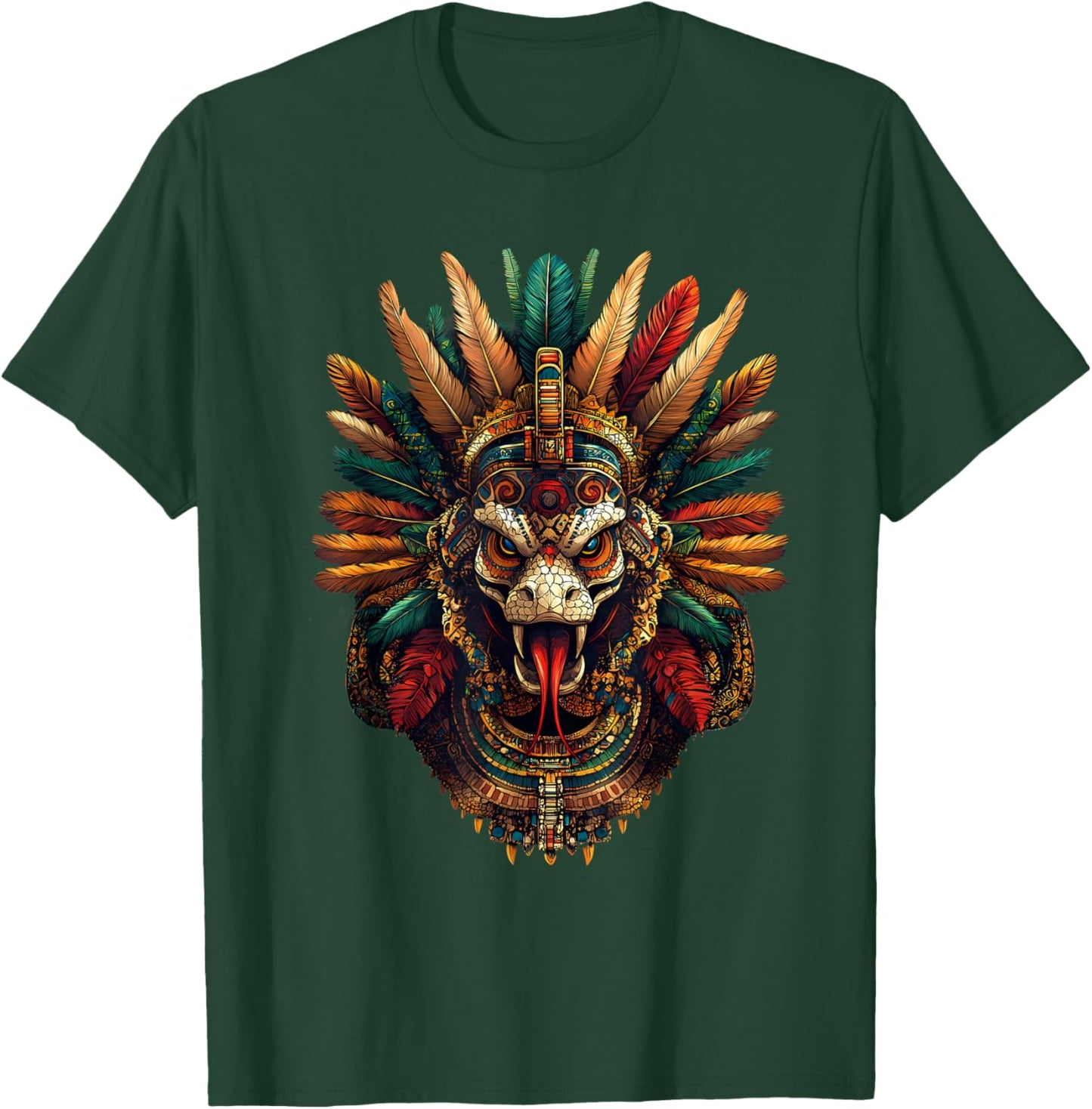 Aztec God Quetzalcoatl Mexican Mythology Feathered Serpent T-Shirt - T-Shirt | Forest