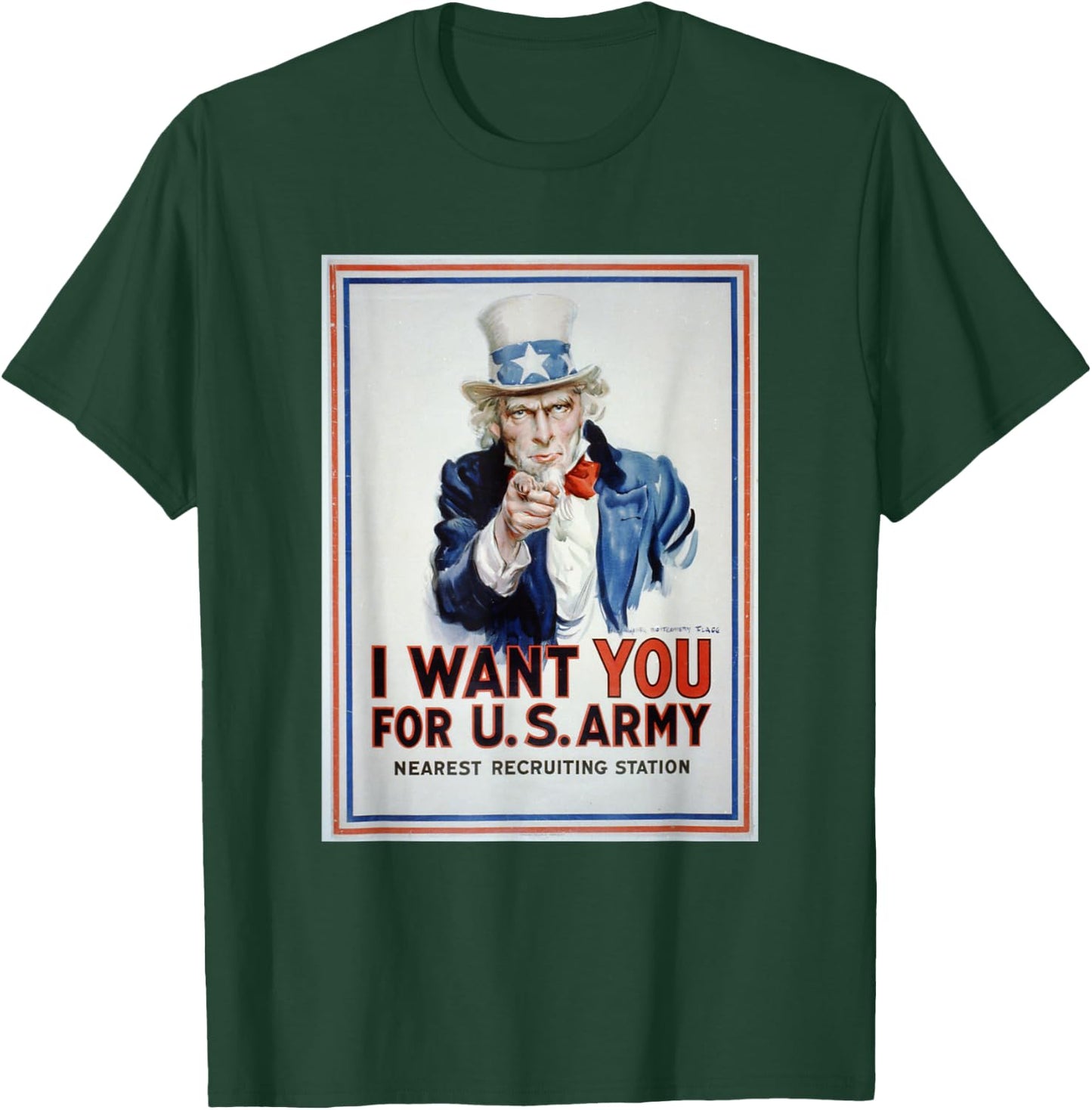 Uncle Sam I Want You For US Army Vintage Poster T-Shirt - T-Shirt | Forest