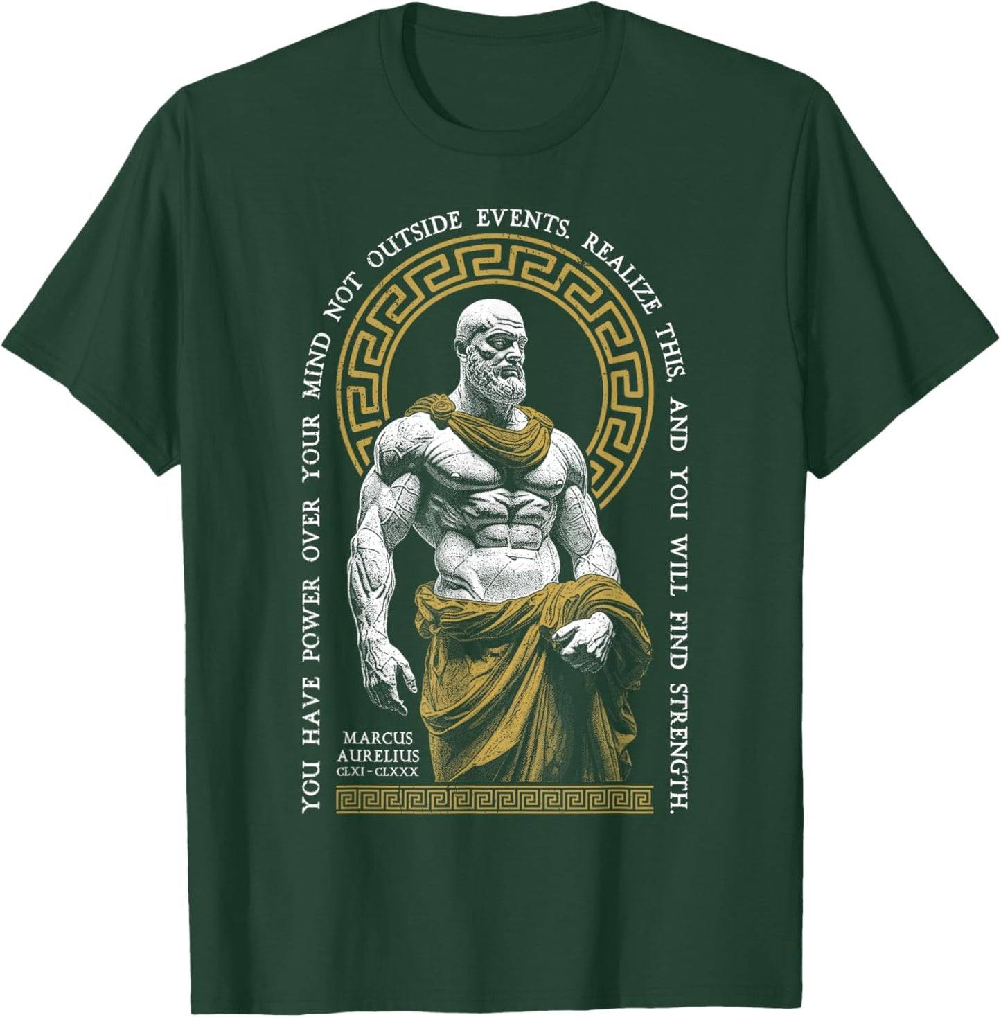 Stoic Philosophy Find Strength Marcus Aurelius Stoicism T-Shirt - T-Shirt | Forest