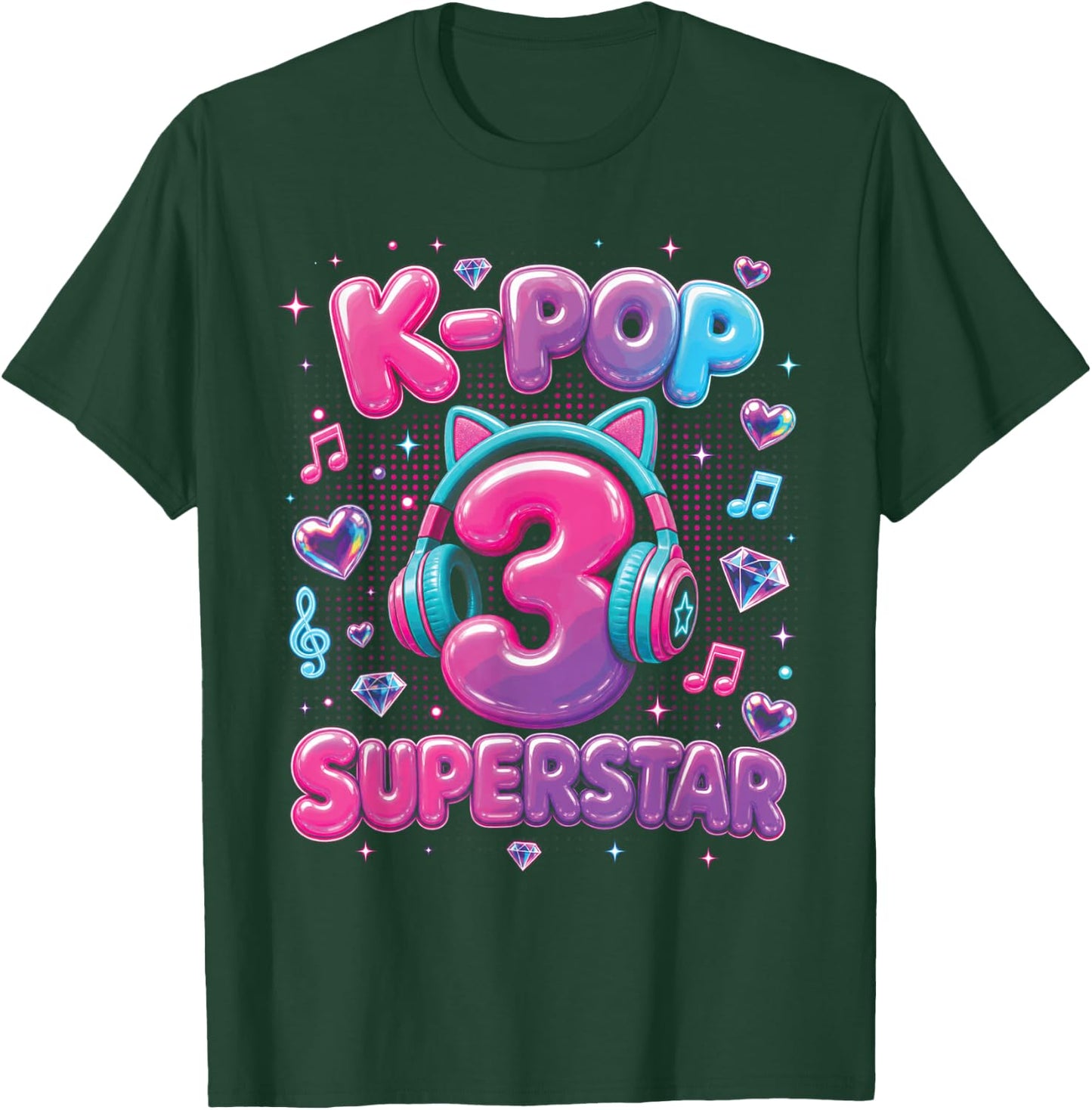 K-Pop 3rd Birthday Girls 3 Year Old Girl T-Shirt - T-Shirt | Forest